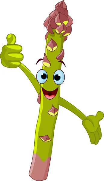 Asparagus Character giving thumbs up — Stock Vector