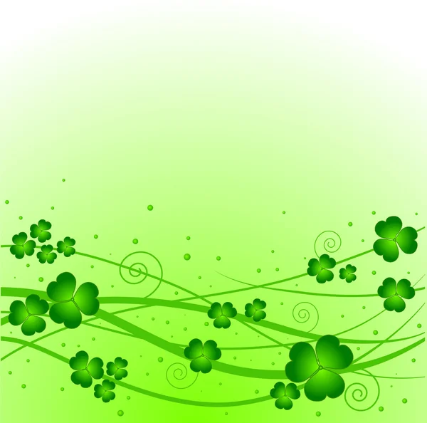 Счастливый Клевер Зеленом Фоне — стоковый вектор