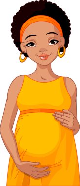 African pregnant woman prepared to be mother clipart