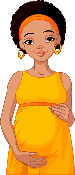 African pregnant woman prepared to be mother — Stock Vector