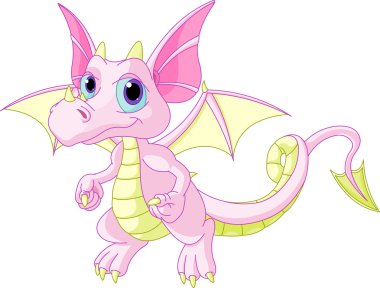 Cartoon baby dragon clipart