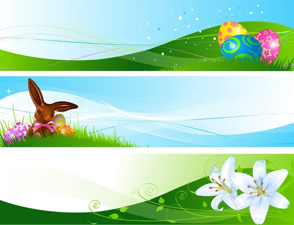 Different Easter banners — Stock Vector