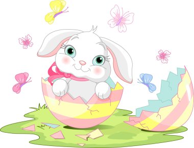 Easter bunny surprise clipart