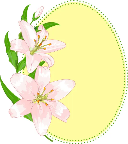 Velikonoční vajíčko tvar s liliemi — Stockový vektor