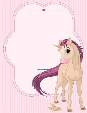 Baby unicorn place card clipart