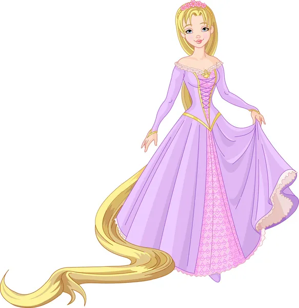 Putri cantik Rapunzel - Stok Vektor