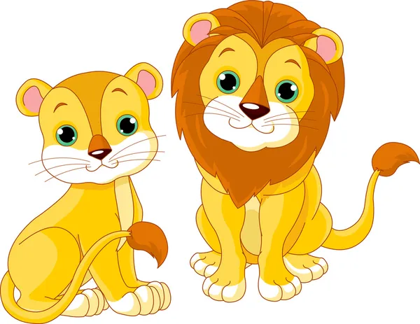 Couple lion — Image vectorielle