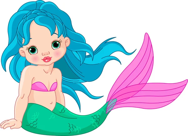 Mermaid baby Girl — Stock Vector