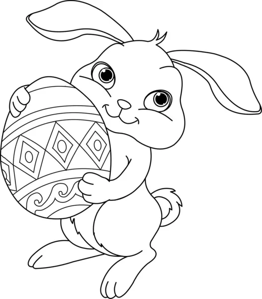Пасхальный кролик. Страница раскраски — стоковый вектор