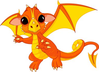 Cartoon baby dragon clipart