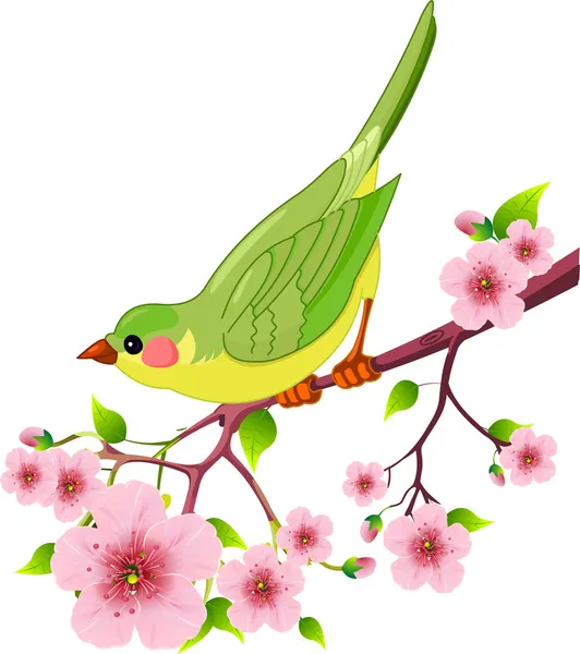 Pájaro de primavera — Archivo Imágenes Vectoriales