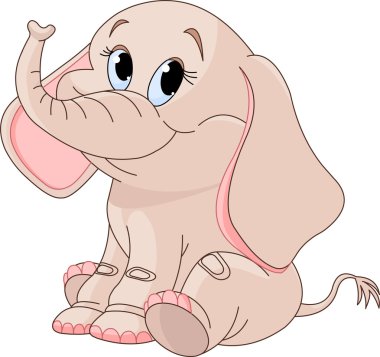 Cute Baby elephant clipart