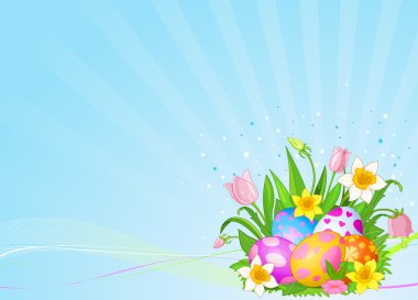 Beautiful Easter eggs background clipart