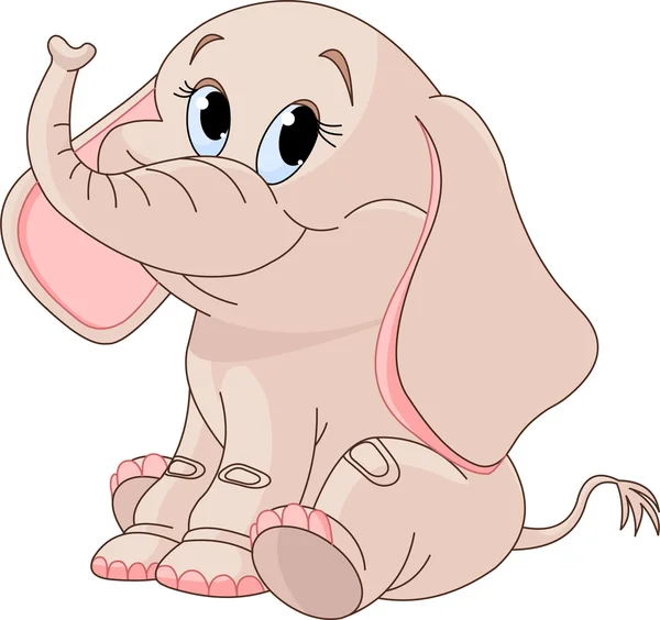 귀여운 아기 코끼리 — стоковий вектор