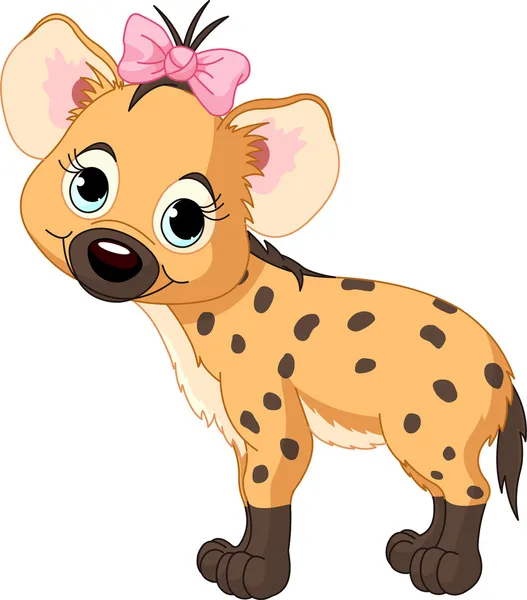 Dziecko dziewczynka hieny stoi — Wektor stockowy
