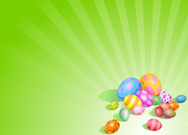 Beautiful Easter eggs background clipart