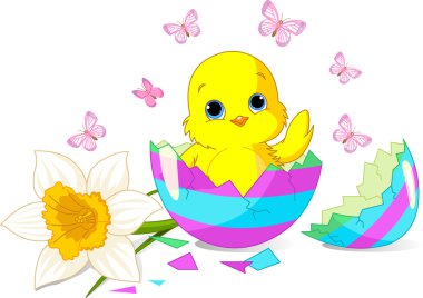 Easter chick surprise clipart