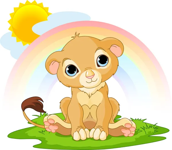 Louveteau lion heureux — Image vectorielle