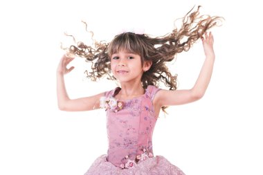 Beautiful little girl dancing clipart