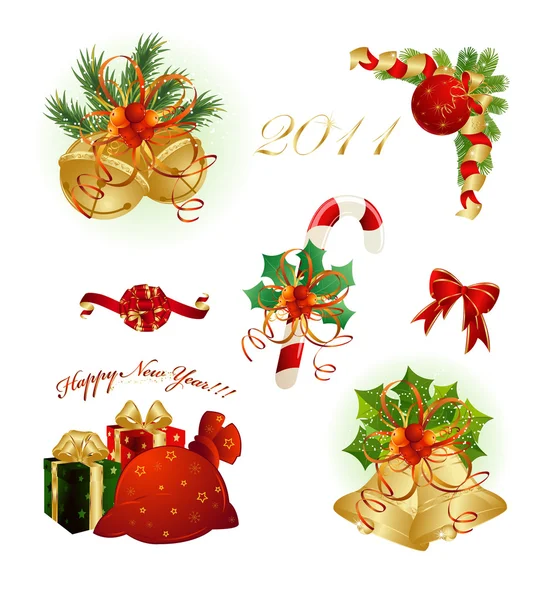Conjunto de elementos de diseño de Navidad Ilustración De Stock