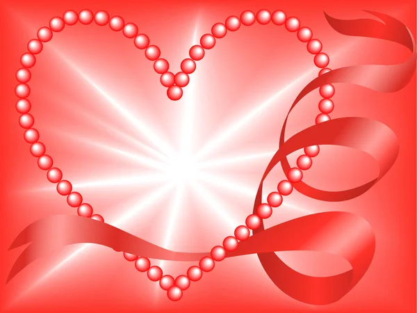 Κόκκινη καρδιά μαργαριτάρι — Διανυσματικό Αρχείο