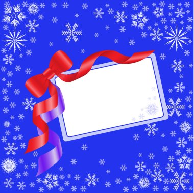 Blue card with a bow clipart