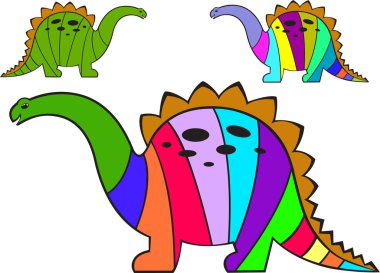 Striped dinosaurs clipart