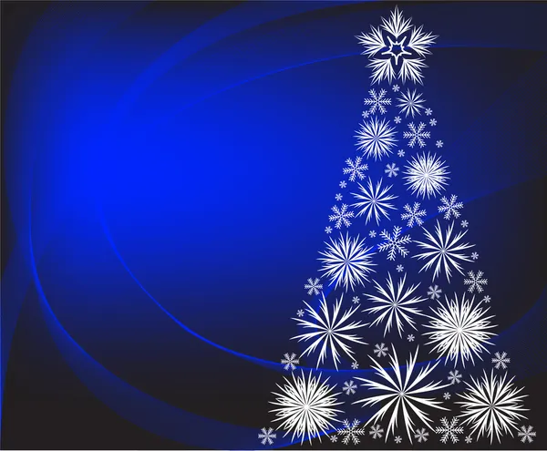 Christmas tree on a blue — Stock Vector