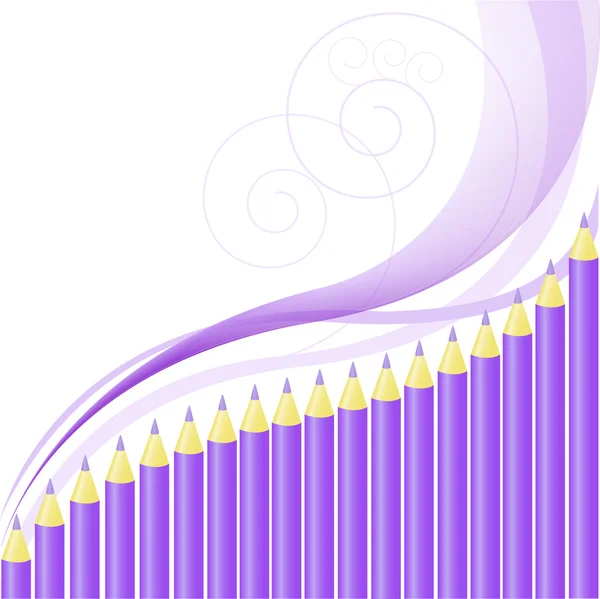 Achtergrond van paarse kleurpotloden — Stockvector