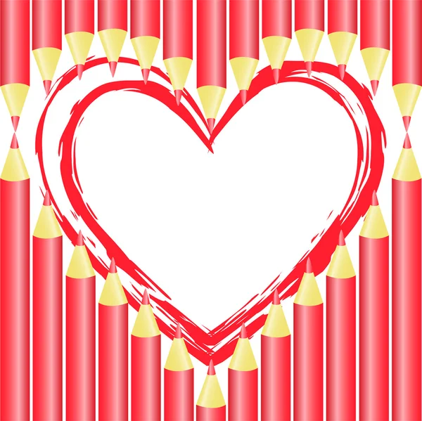 Hjärtat av pennor — Stock vektor