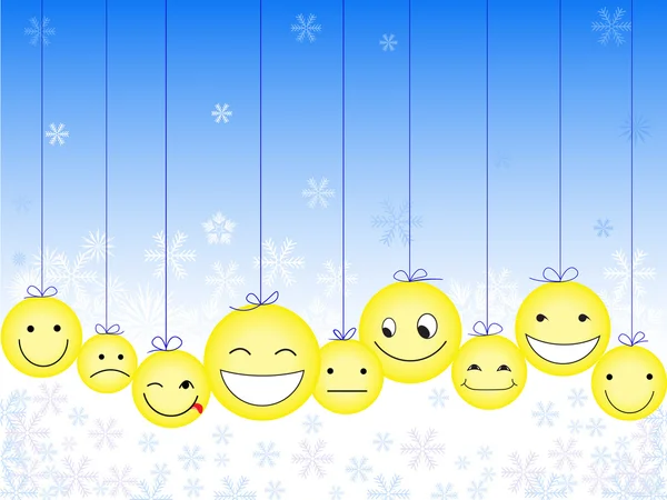Smileys de Noël — Image vectorielle