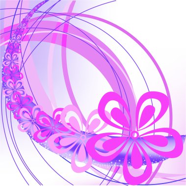 Abstract background with arches and flowers clipart