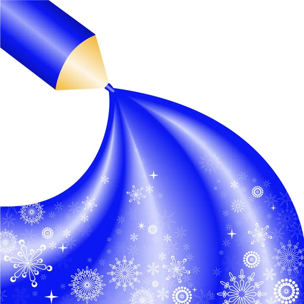 Crayon et flocons de neige — Image vectorielle