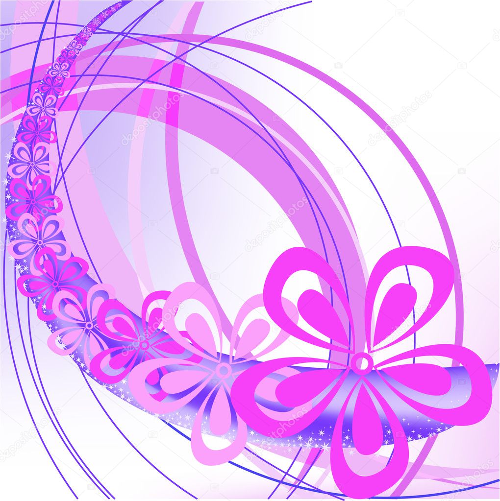 Abstract background with arches and flowers