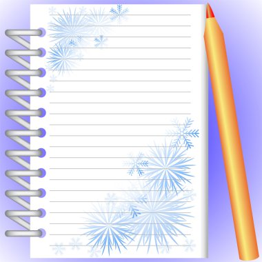 Notebook and pencil clipart