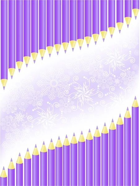 Hintergrund lila Buntstifte — Stockvektor
