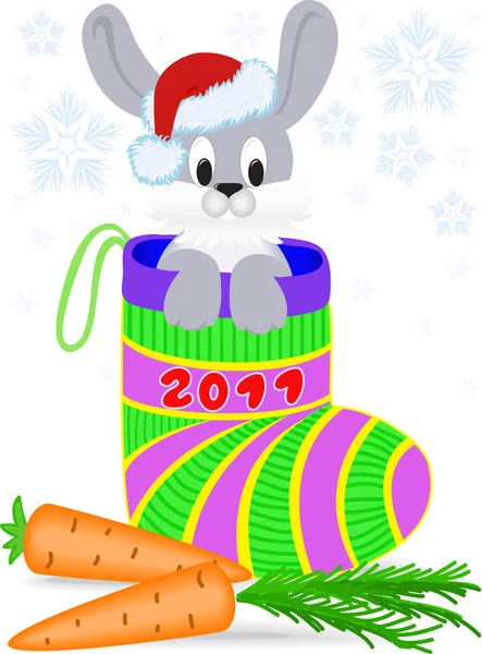 New Year's rabbit — Stock Vector