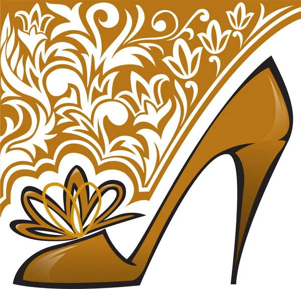 Chaussure dorée — Image vectorielle
