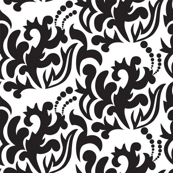 Noir floral sans couture — Image vectorielle