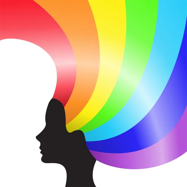 Cabello arco iris — Vector de stock