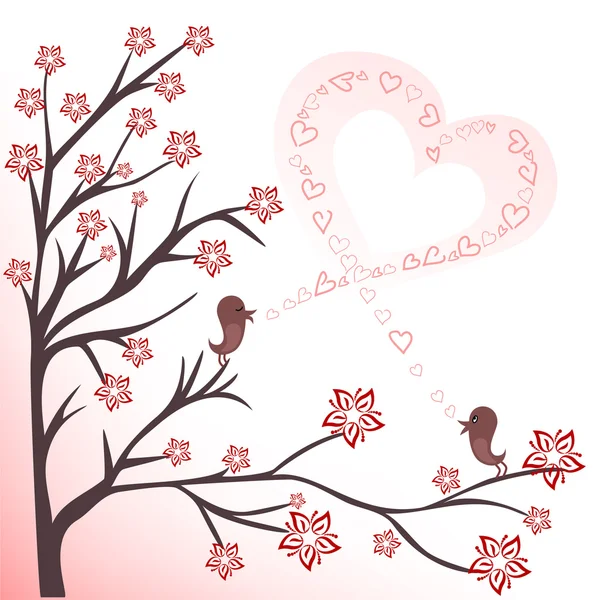 Láska ptáků — Stockový vektor