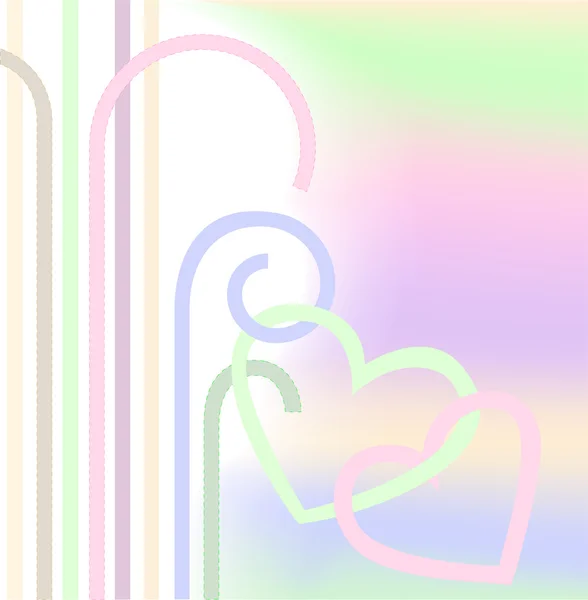 Composition Abstraite Avec Des Rayures Des Cœurs Tourbillonnants — Image vectorielle