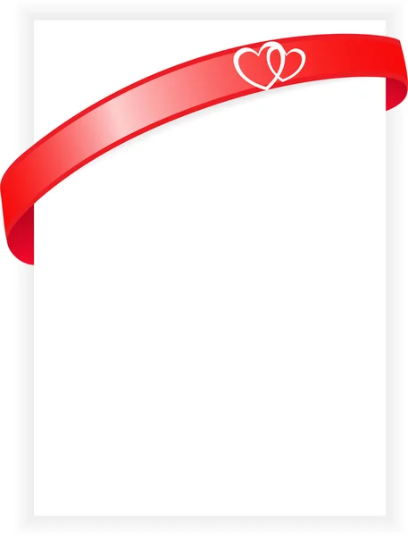 Arkusz papieru z czerwoną wstążką — Wektor stockowy