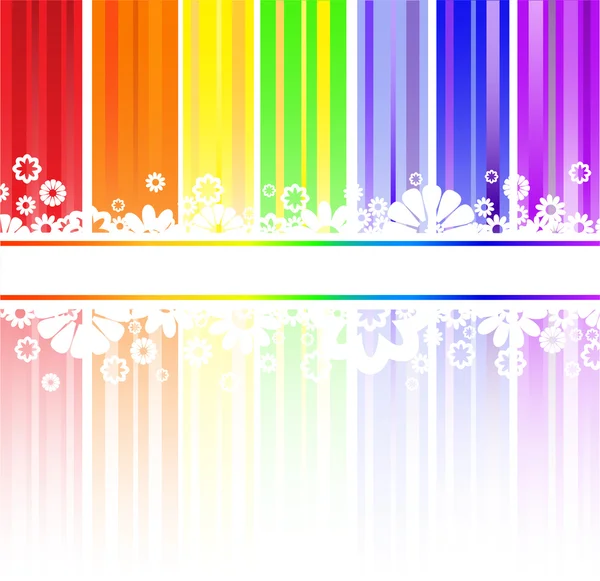 Flores en rayas de arco iris — Vector de stock