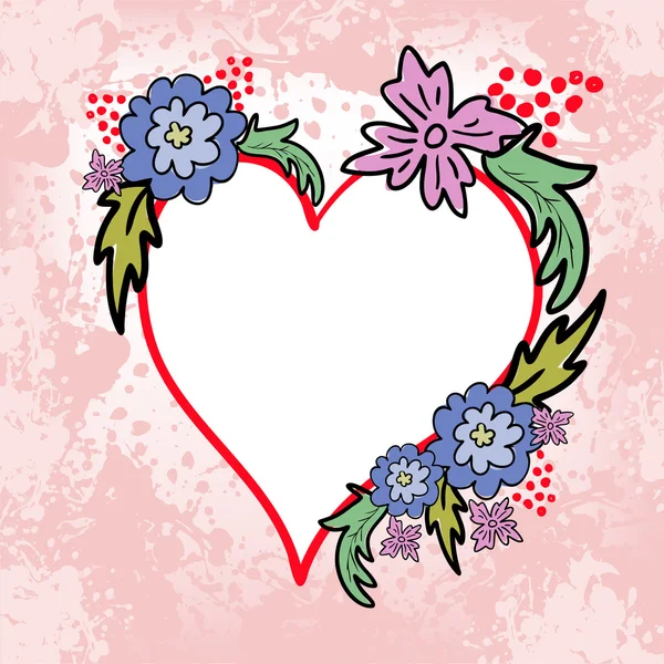 Hjärta med blommor — Stock vektor