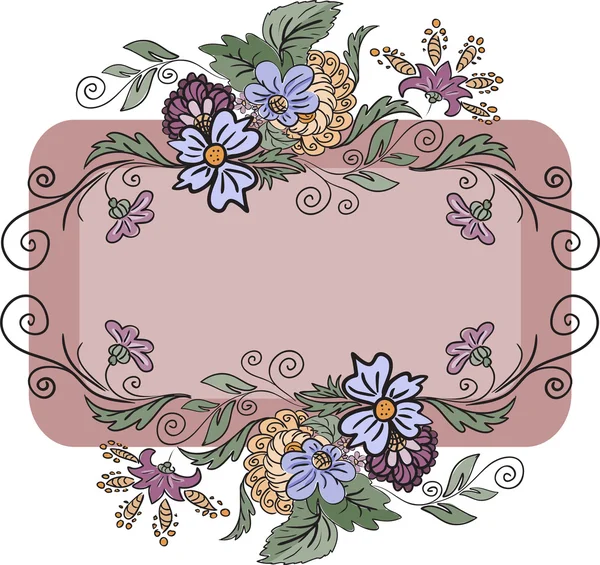 Horizontal floral frame — Stock Vector