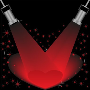 Heart of the beams of searchlights clipart