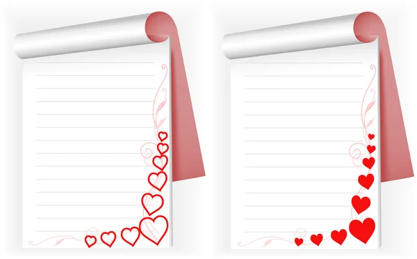 两个笔记本用的心 — 图库矢量图片