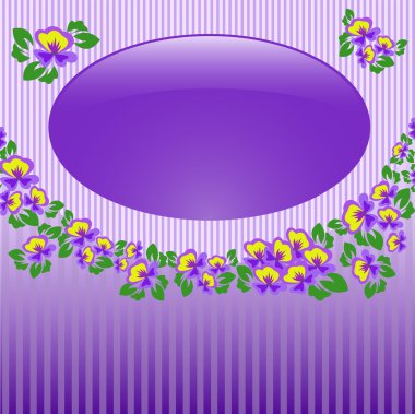 Frame of violets clipart