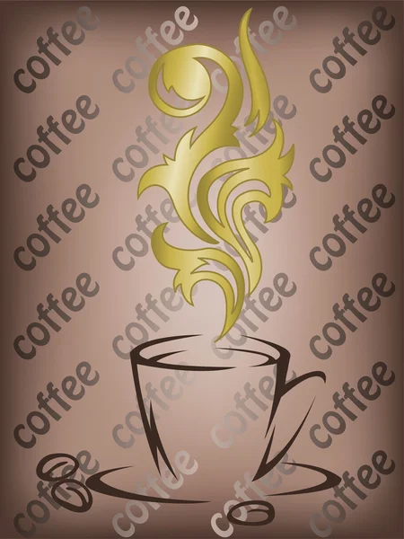 Kaffee mit goldenem Geschmack — Stockvektor